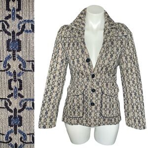 b+ab Chainlink Fitted Cotton Blazer Designer